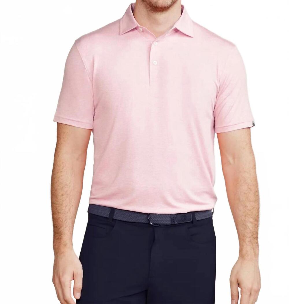 NEW TASC cloud polo shirt in pink grapefruit heather